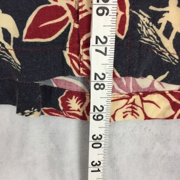 Vintage Hawaiian Surfer Shirt Mens XL Rayon Navy Red Cream Floral Light Weight - Picture 9 of 9